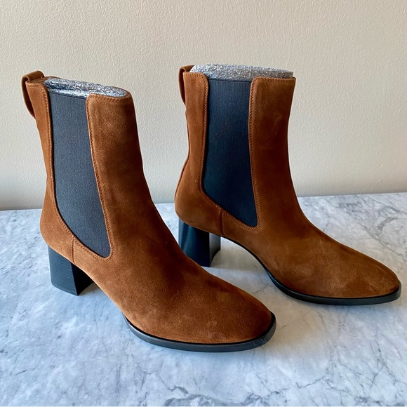 INEZ Caro Chelsea Boot in Chestnut Suede - Picture 1 of 9